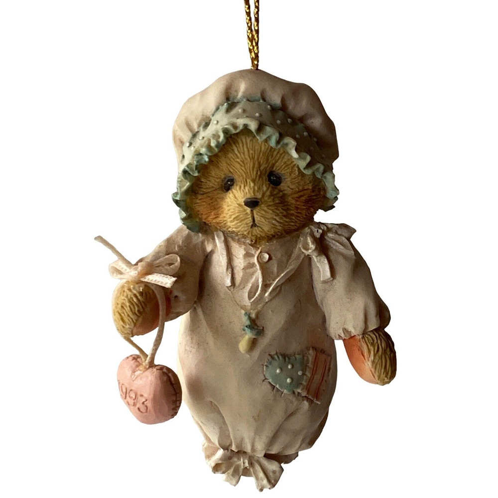 Enesco 1993 Cherished Teddies Baby Girl's First Christmas Bear Ornament 913006